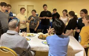 Rabbi Gillman and Cantor Shana are judging a "Chopped" style event with some of our teens.