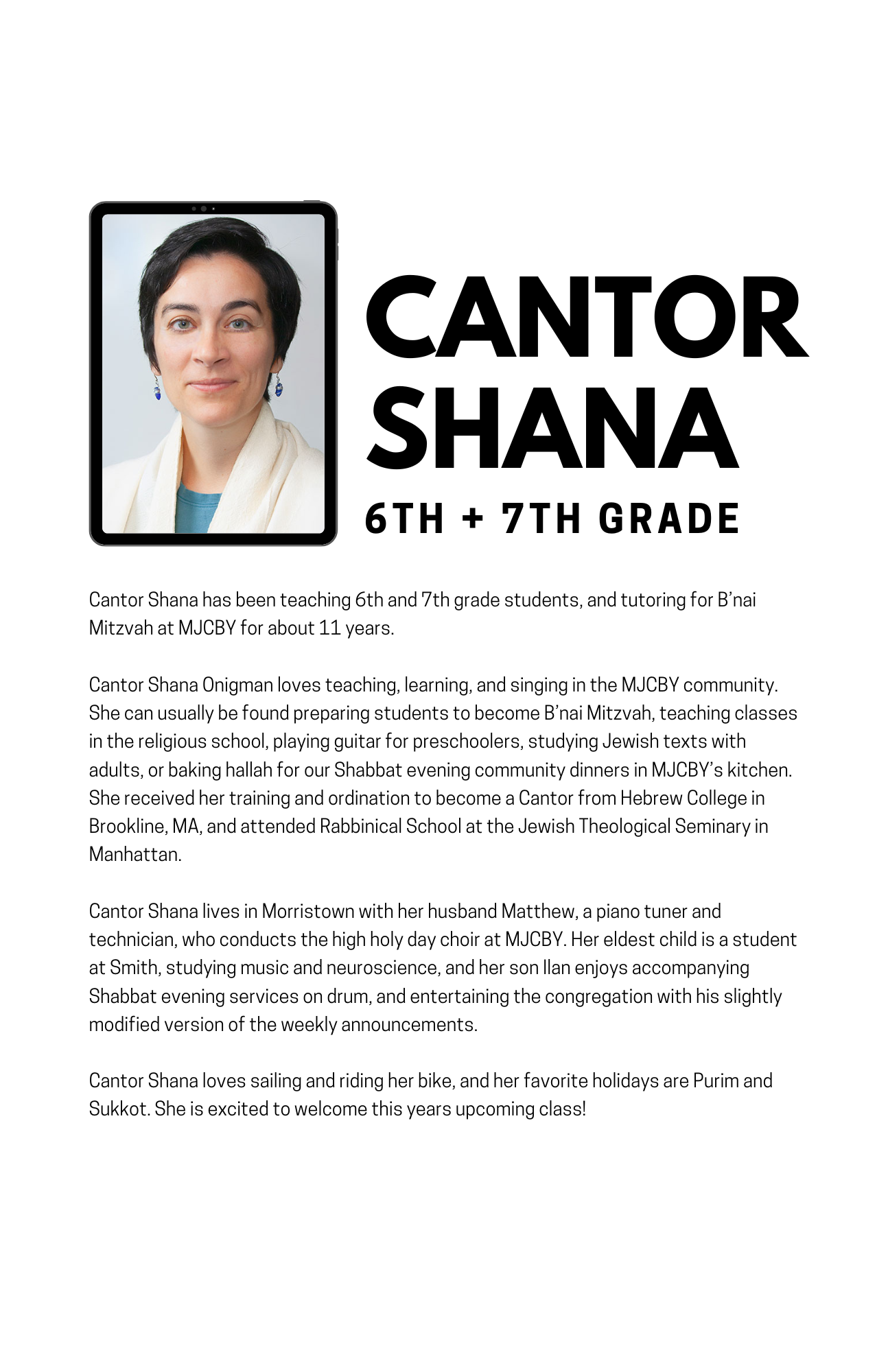 Canor Shana teaches 6th & 7th Grade